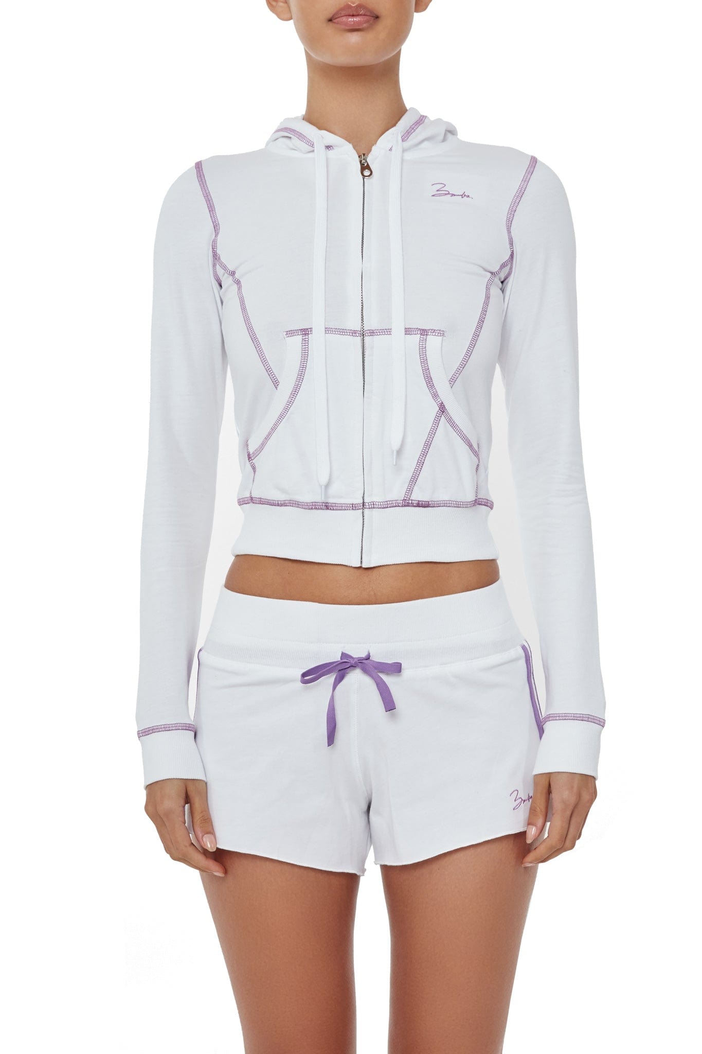 ESPRITE shorts- bianco/ violet - BĀMBASWIMAUS